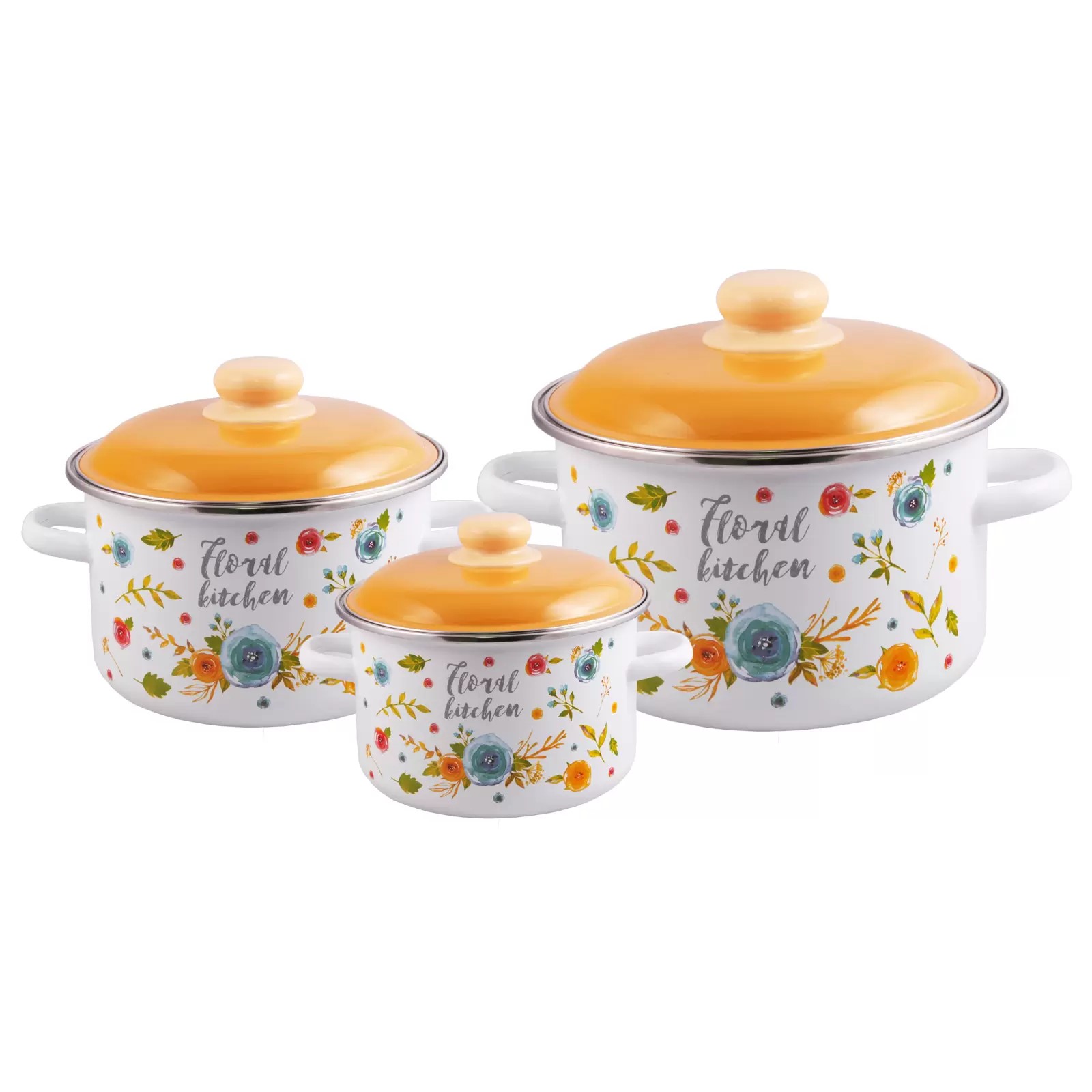 Набор эмал. кастрюль ТМ Appetite (2л., 3л., 5,5 л.)