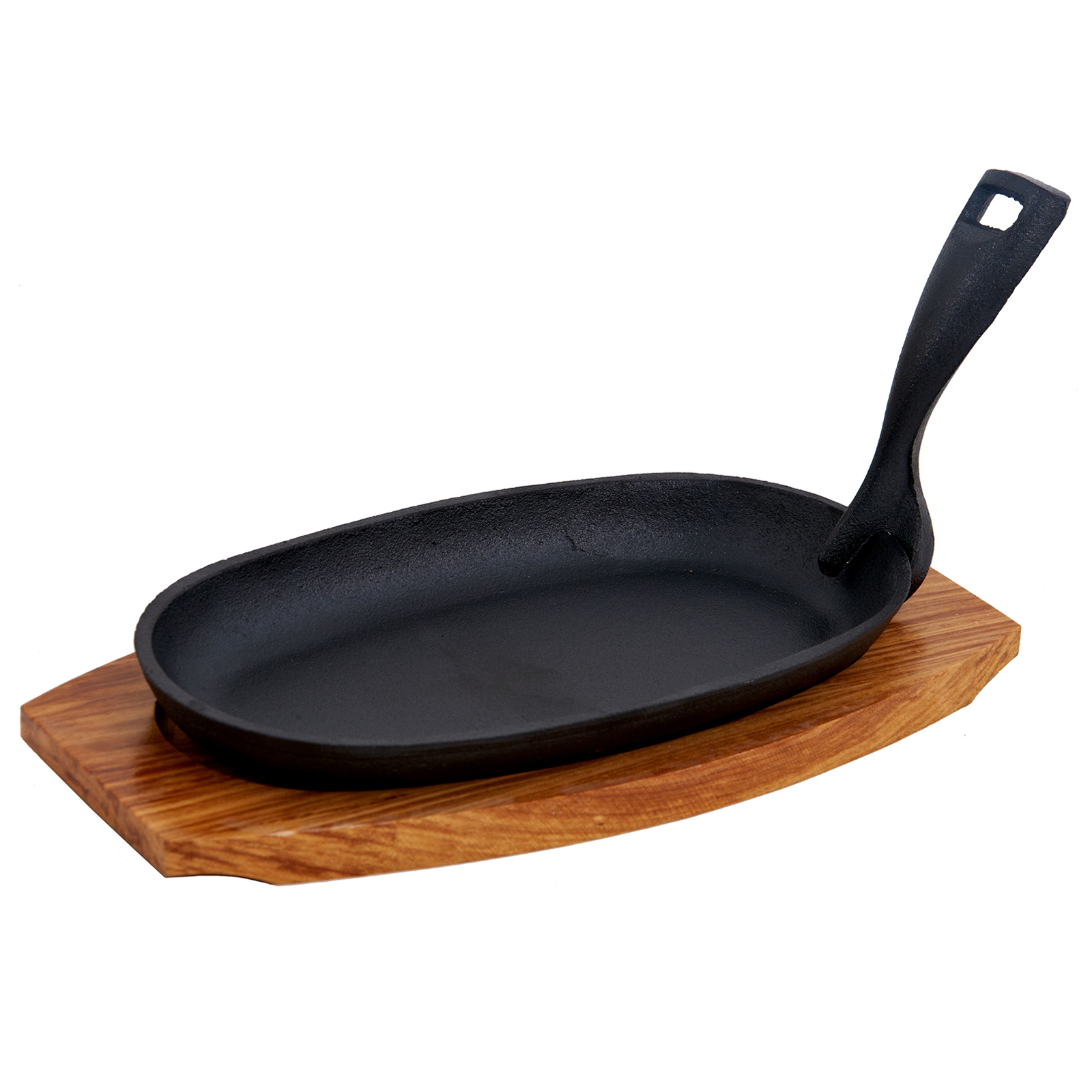 Сковорода овальн. чугун на дер. подставке 225x125мм MC2225