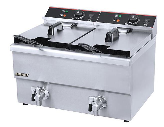 Электрофритюрница с краном двойная Airhot EF8T+8T