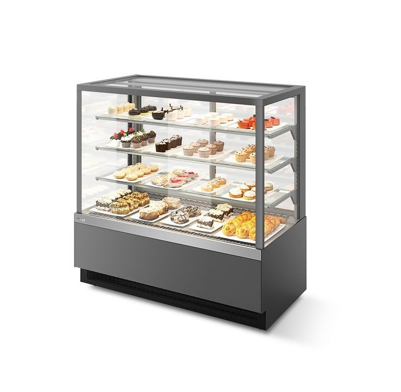 Витрина кондитерская серый матовый/шлиф. Chilz VETE KUB LUX 90