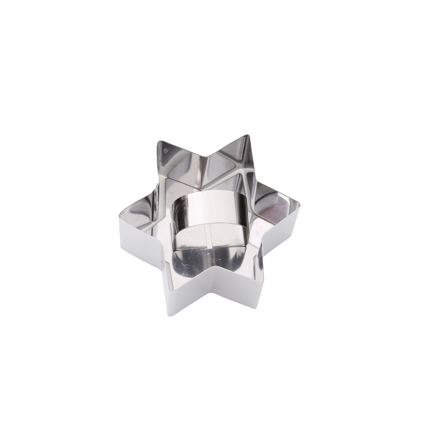 Форма резак вырубка звезда 6-конечная  80х80х40мм н/ж сталь с прессом