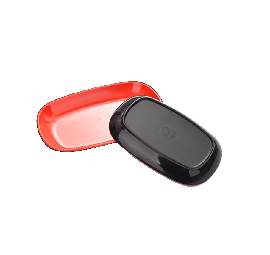 Блюдо 200х135мм меламин красно-черный