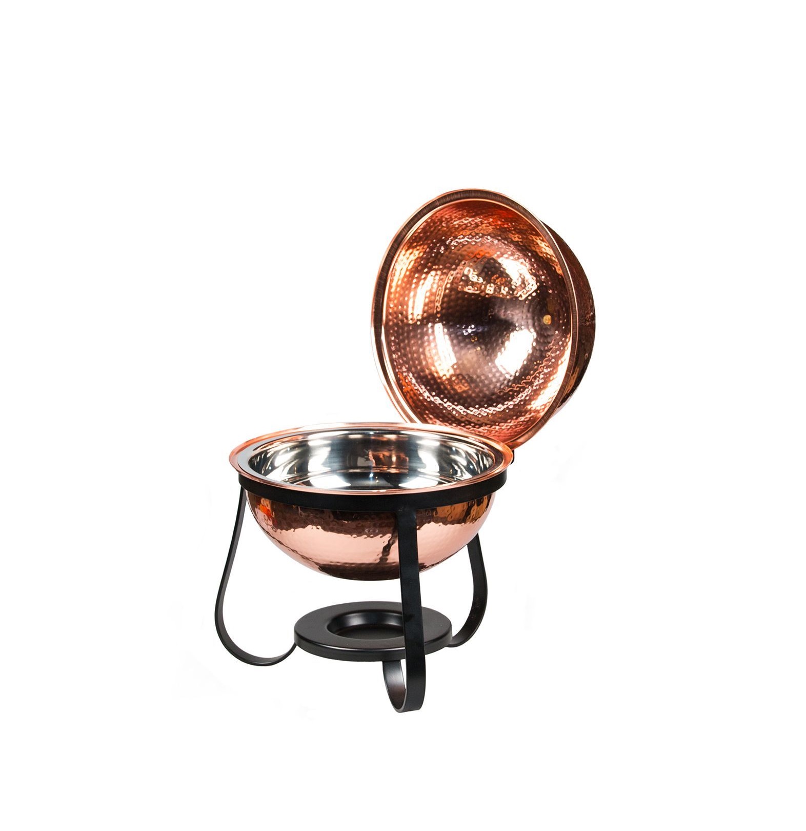 Мармит чафиндиш круглый 3л медный с подставкой