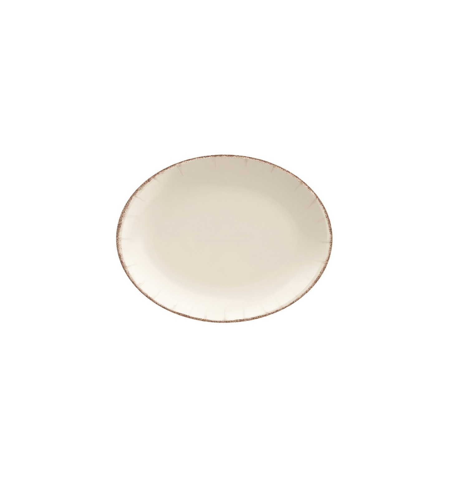 Блюдо овальное 360х280мм Ретро коричневый край Bonna E100MOV36OV