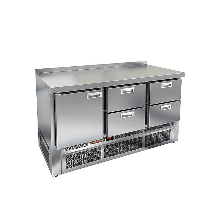 Стол  холодильный н/ж SNE 122/TN Hicold 1 дверь 4 ящика 1485х600х850мм