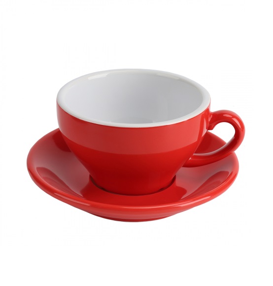 Чашка с блюдцем красная Barista 200 мл