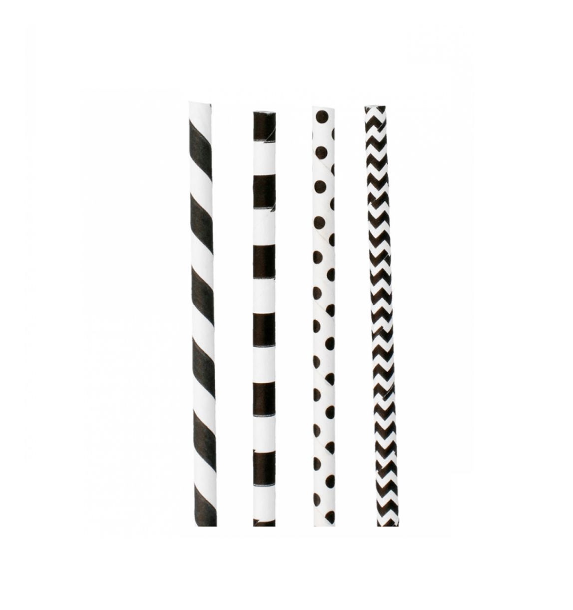Трубочки "Полоски-горошек" (упаковка 200 шт.) 200мм
