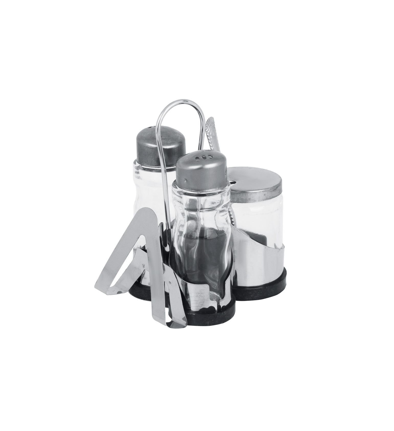 Набор для специй 3 предмета + салфетница стекло/нержавеющая сталь