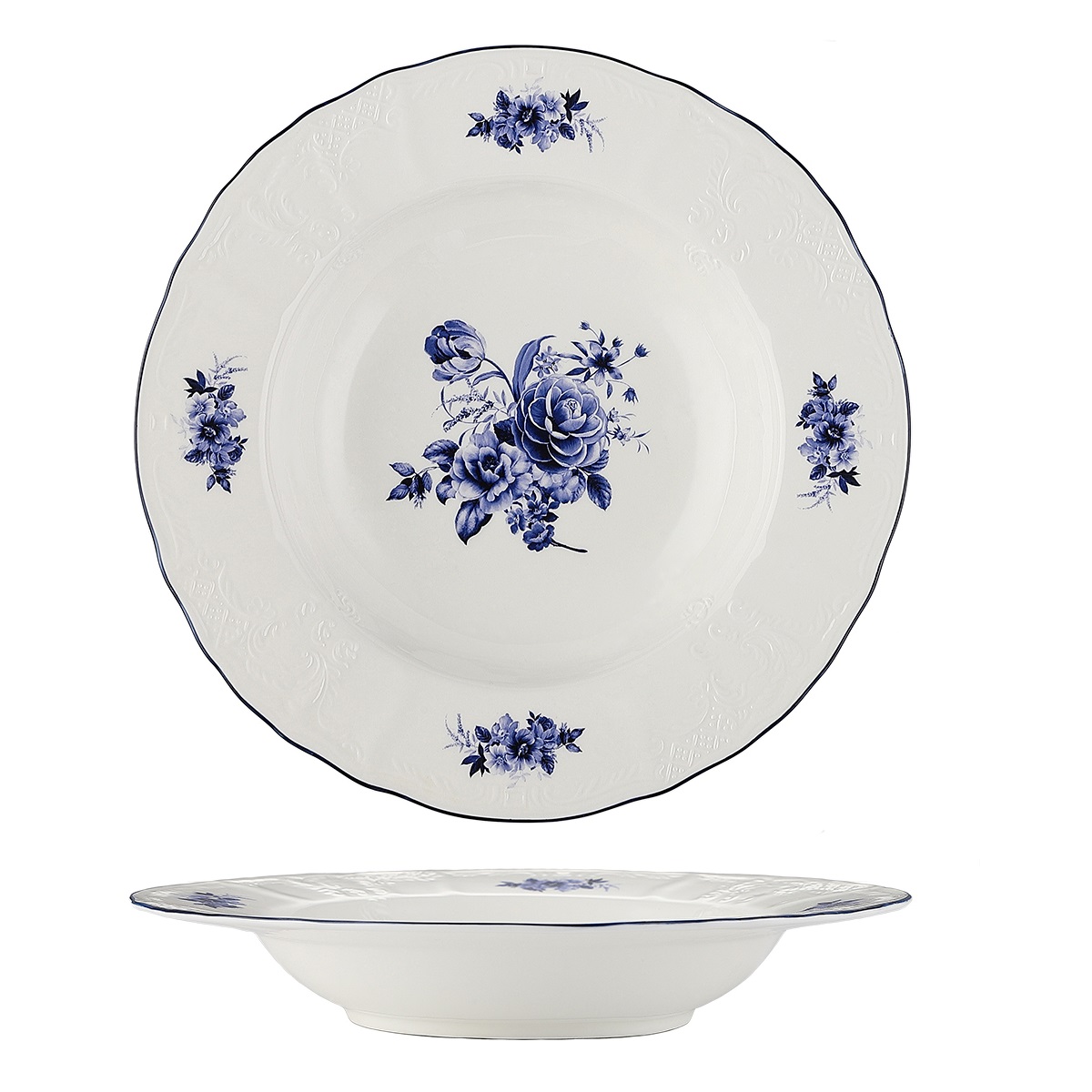 Тарелка глубокая d230мм 350мл "Blue Flower" P.L. Proff Cuisine