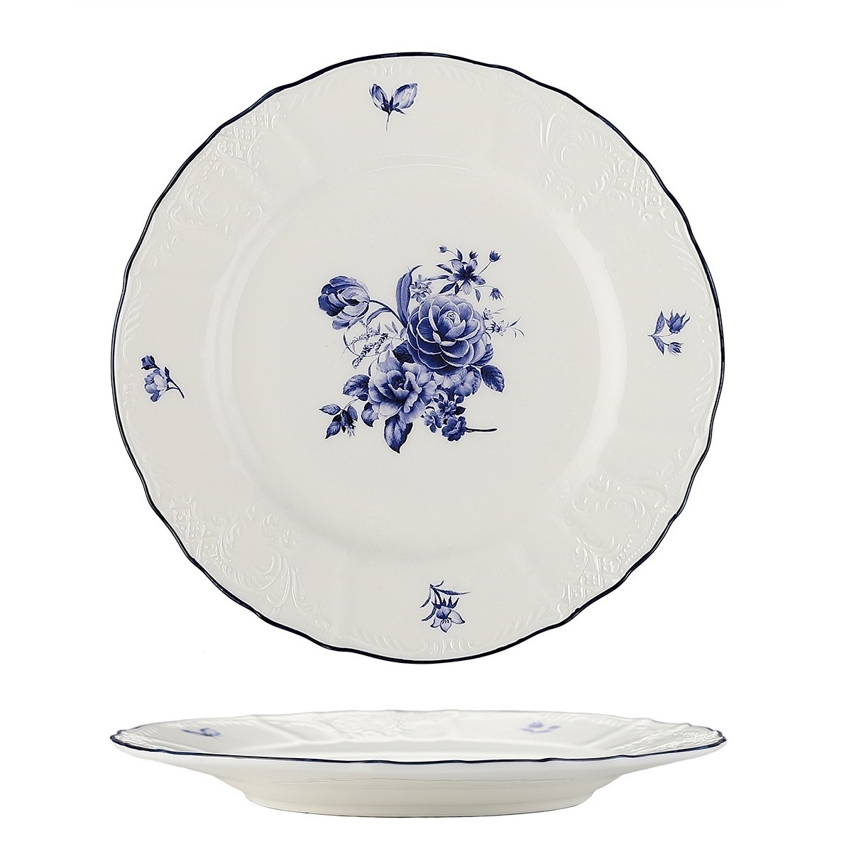 Тарелка десертная d160мм фарфор "Голубой цветок" P.L.