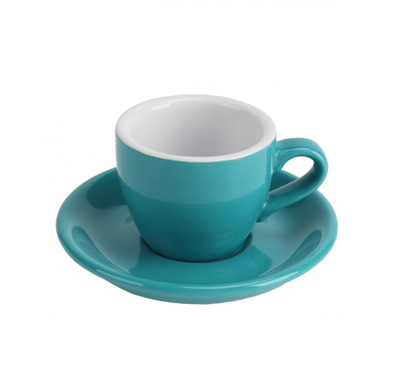 Чашка с блюдцем бирюзовая Barista 80 мл
