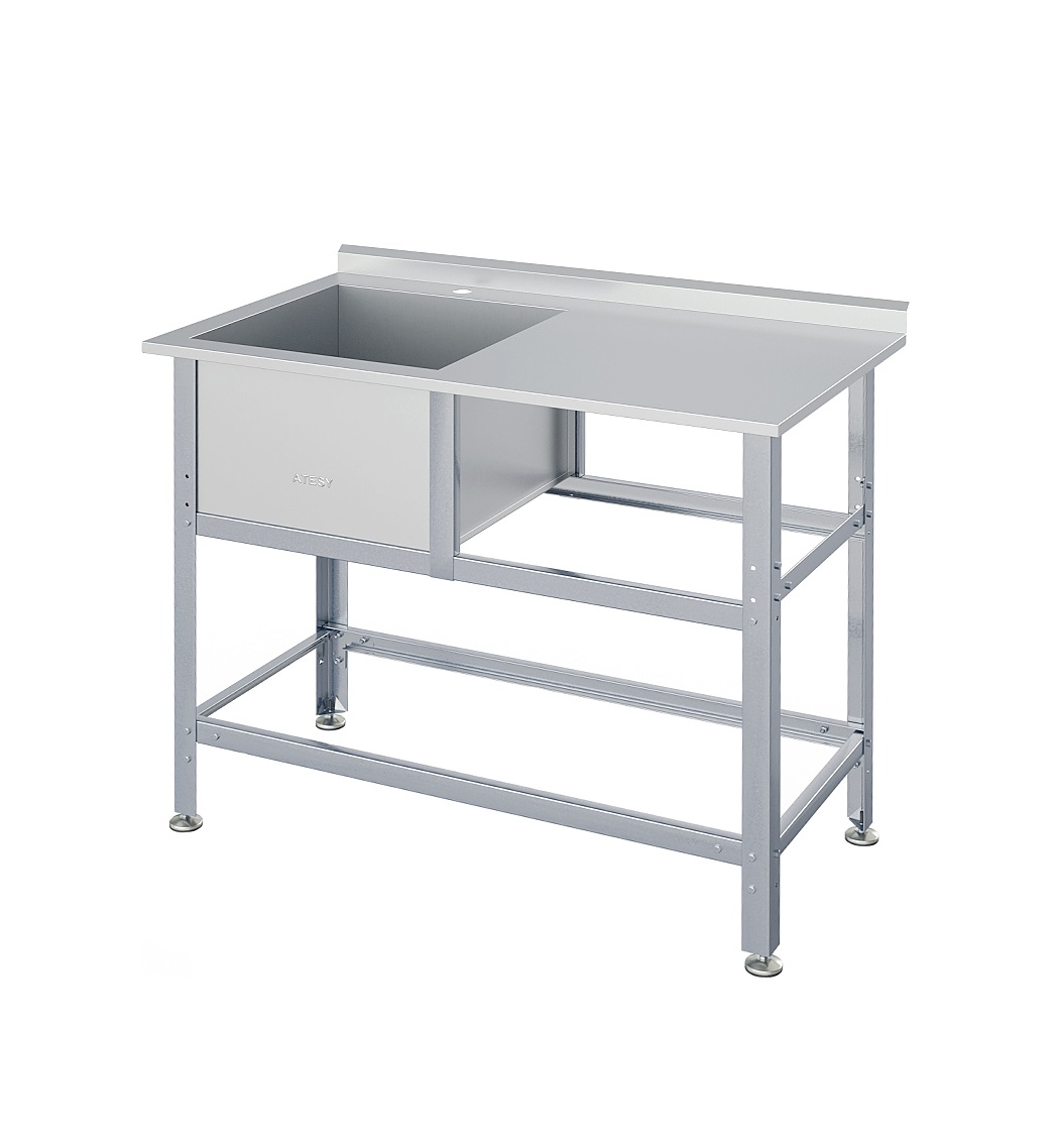Ванна моечная со столом 1550х850х870 AISI 430