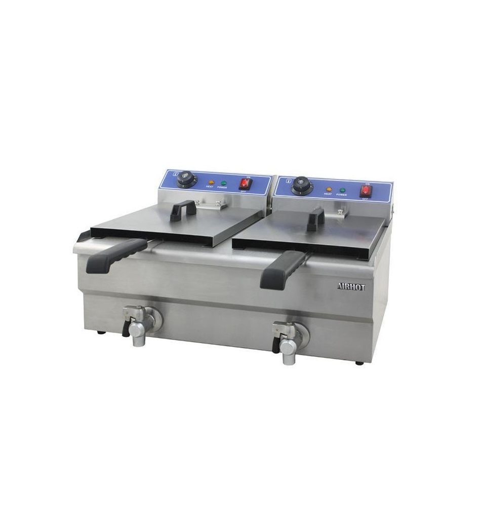 Электрофритюрница с краном Airhot EF16+16