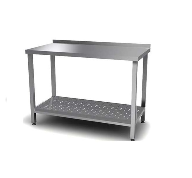 Стол разделочный 1200х600 с бортом, полка перфорированная