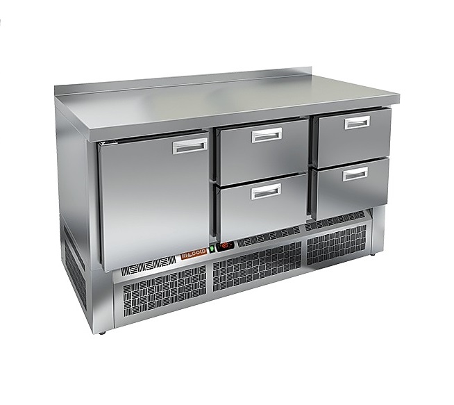 Стол морозильный н/ж 1 дверь 4 ящика Hicold GNE 122/BT