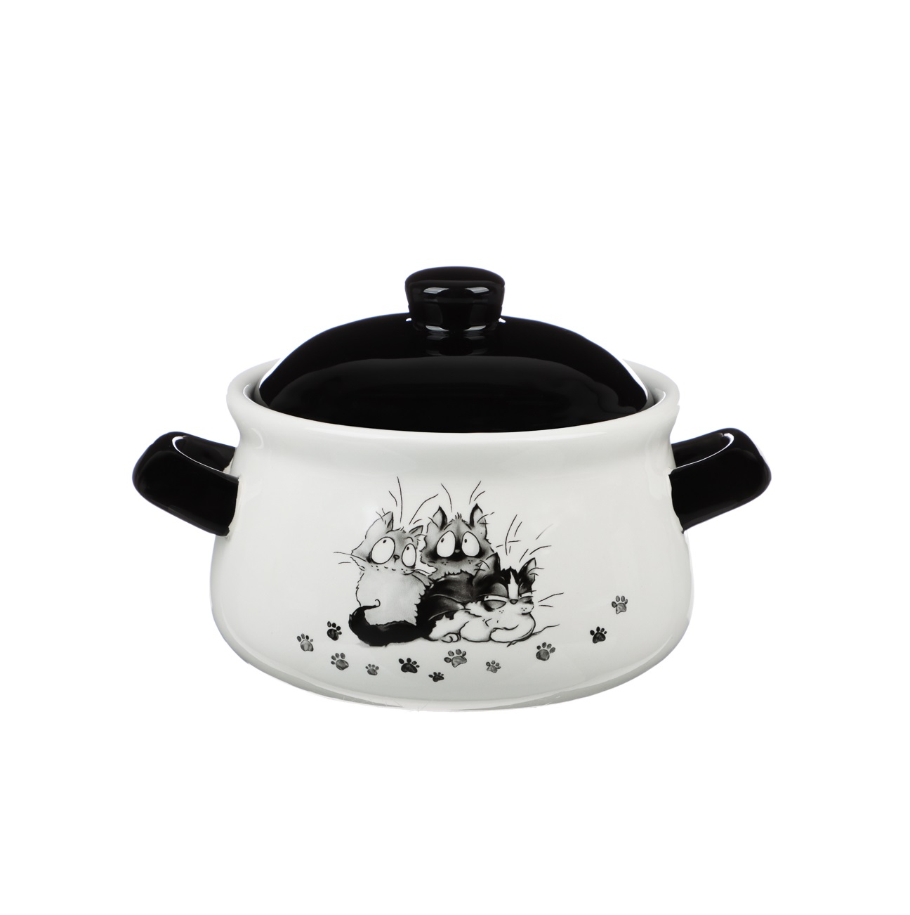 Горшок для запекания 500мл керамика "Озорные коты"