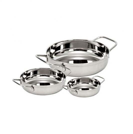 Сковорода порционная с 2-я ручками н/ж d180мм глубокая