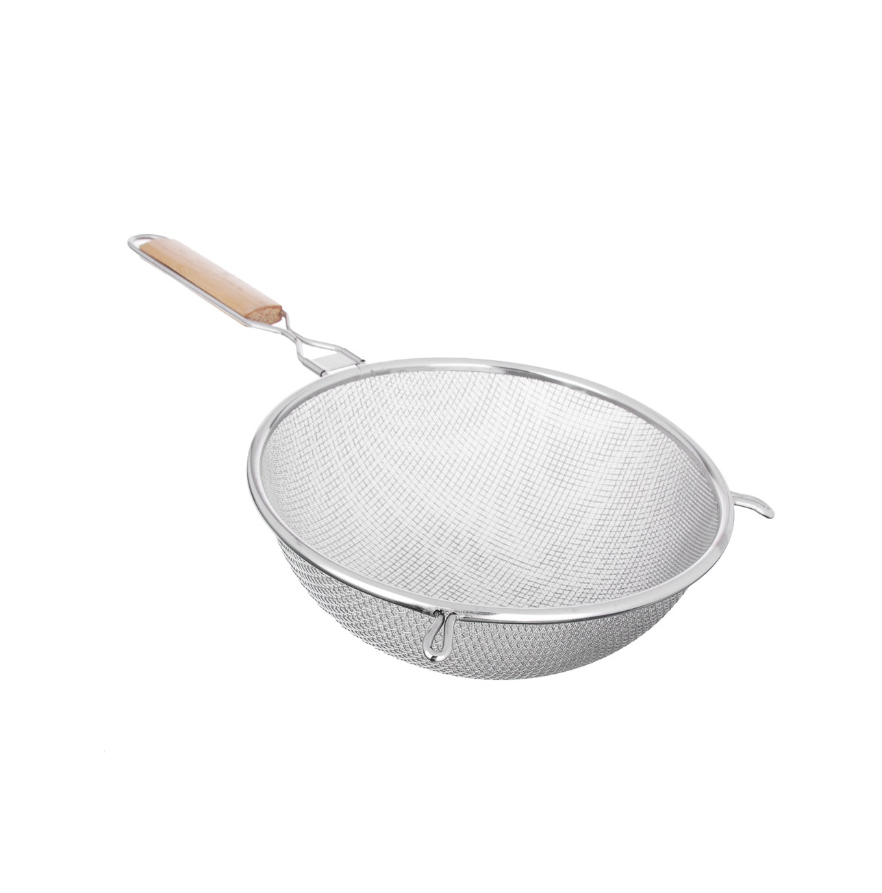 Сито нержавеющая сталь d210мм  двойная сетка с деревянной ручкой