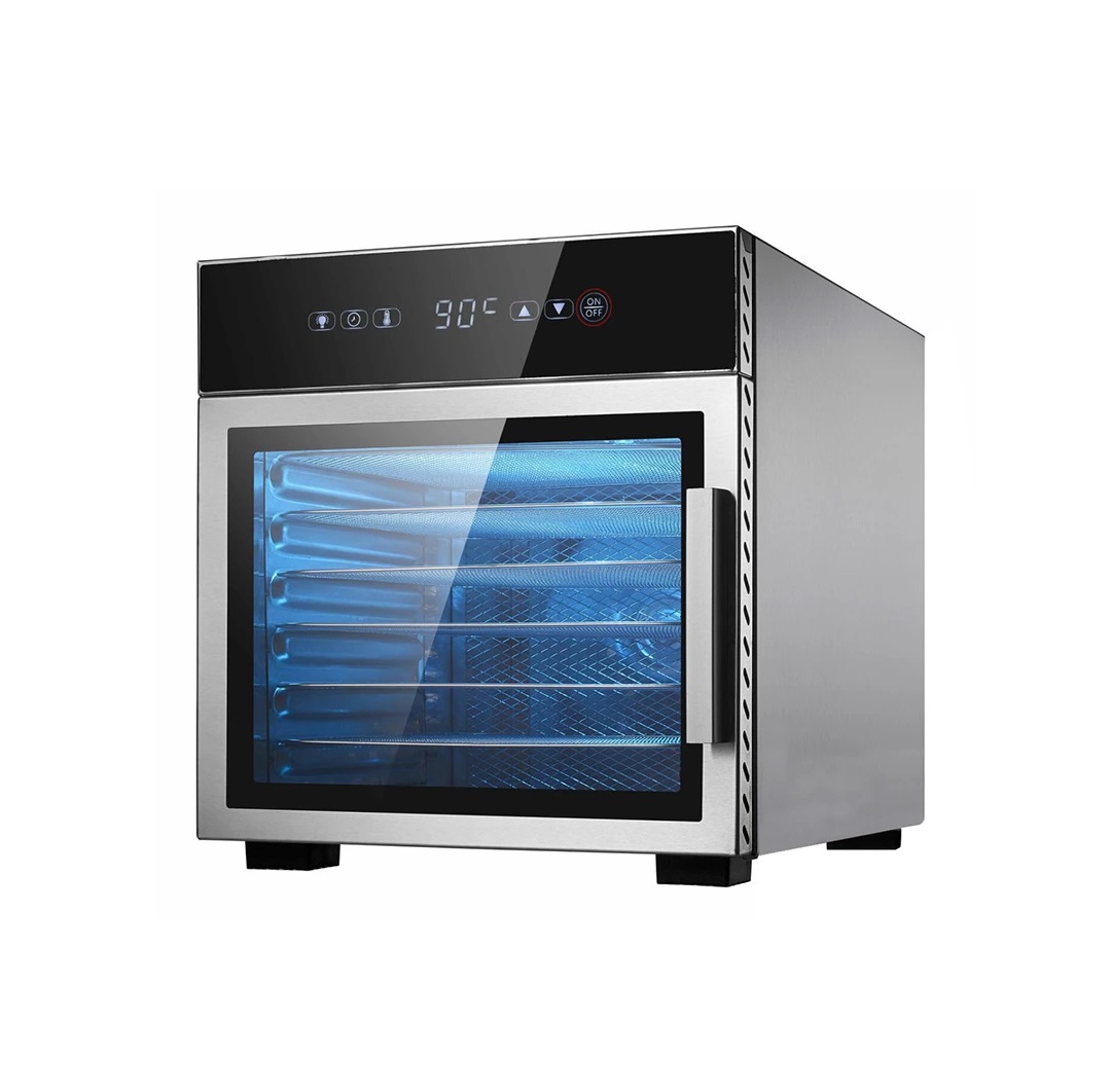 Дегидратор сушилка фруктов и овощей AIRHOT FD-6 GLASS-SM 6 уровней 250х250мм