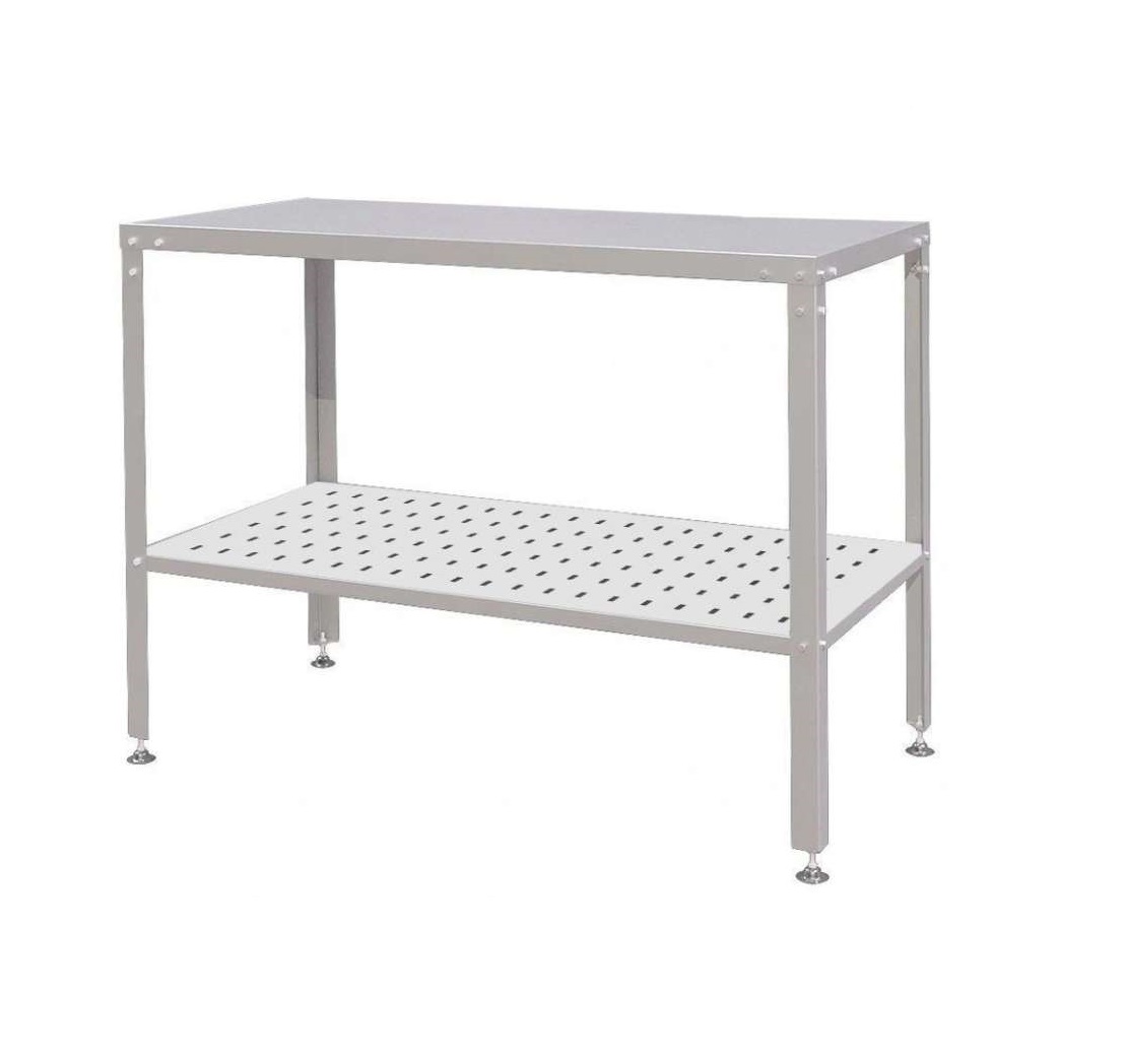 Стол разделочный 600х600 без борта, полка перфорированная