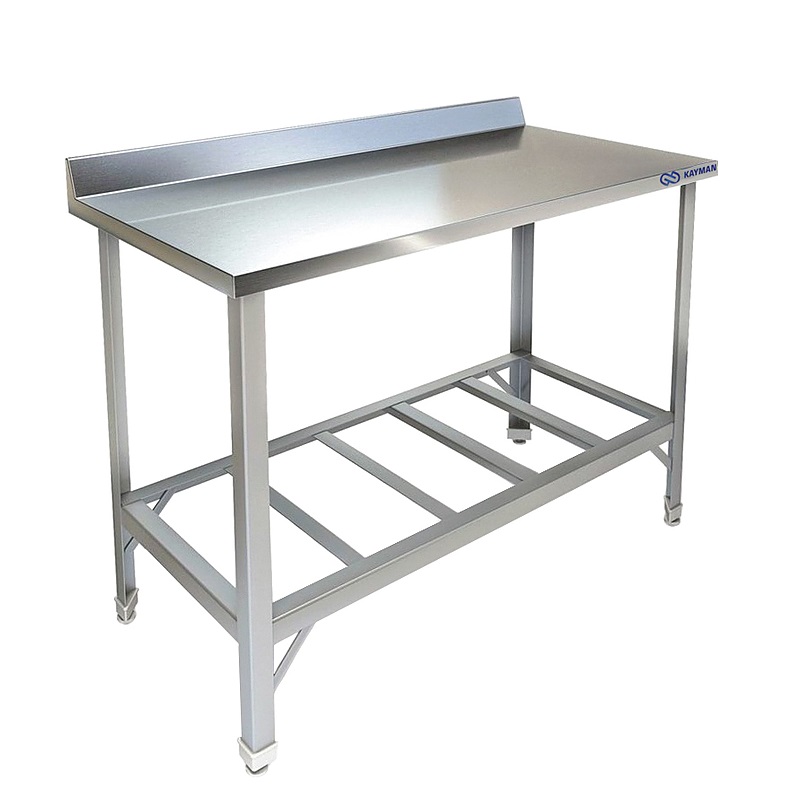 Стол разделочный 1000х600 с бортом, полка решетка