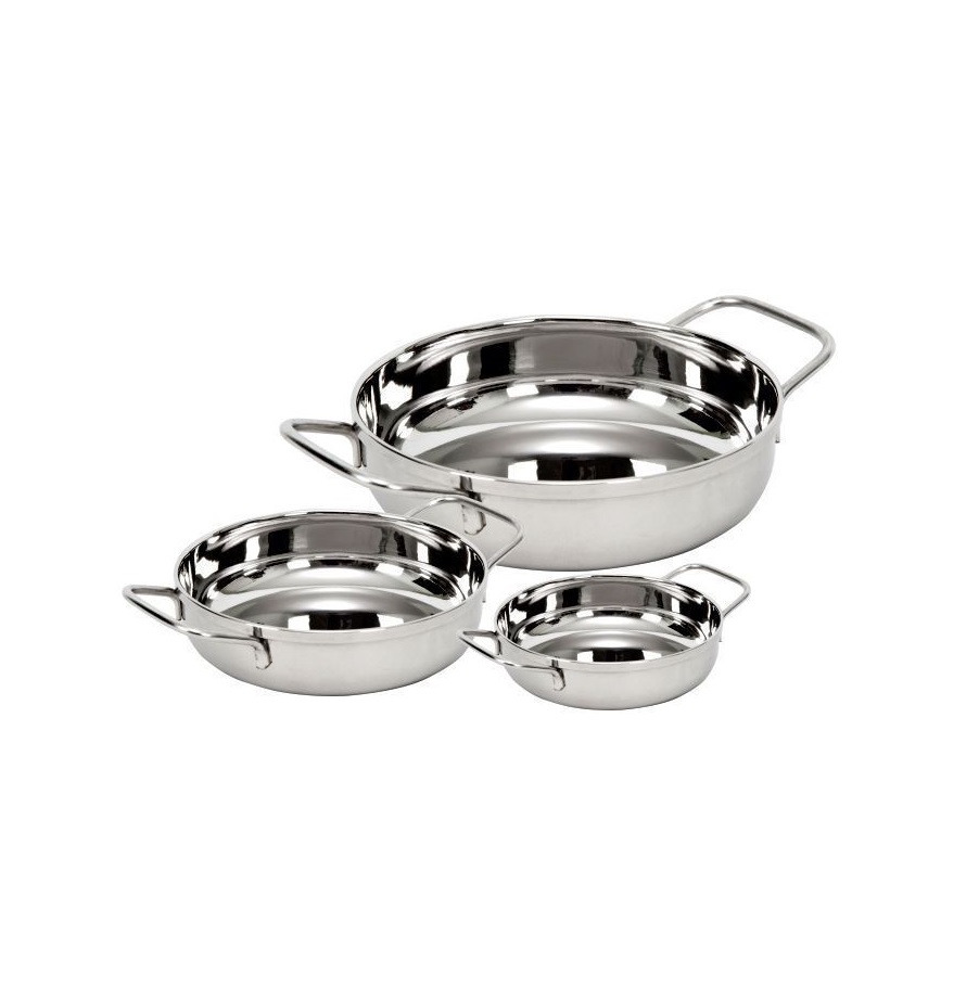 Сковорода порционная c ручками d150мм 500мл нержавеющая сталь