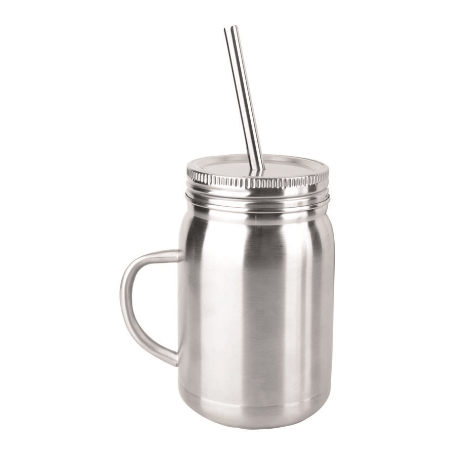 Кружка для коктейля с трубочкой 650мл металл P.L. - Kingtex