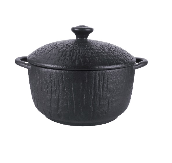 Бульонная чашка с крышкой 600мл d140мм h70мм "Black Raw Wood" P.L.