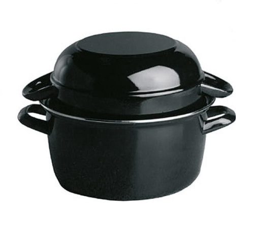 Кастрюля для мидий с крышкой 3,5л эмалированная