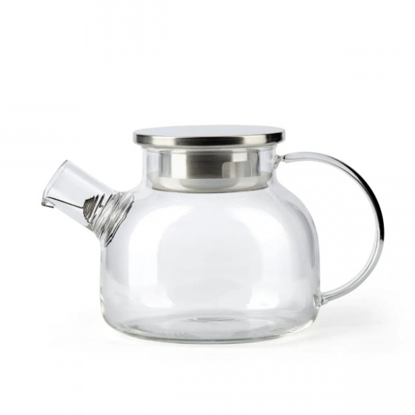 Чайник заварочный 1л термостекло с нерж. крышкой