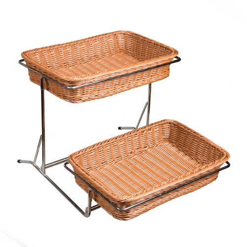 Стойка для выкладки 2 яруса d400х280х80мм н/ж