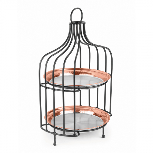 Подставка для кондитерских изделий 2-х ярусная d200мм н/ж