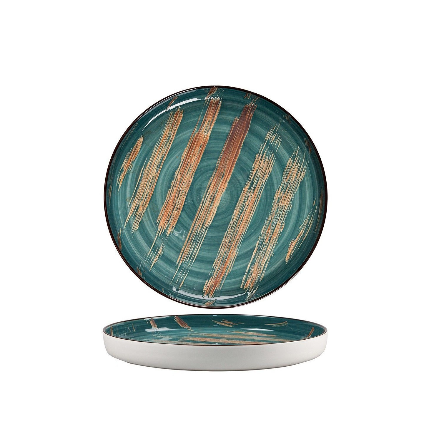 Тарелка с бортом d280мм h30мм фарфор Dark Green Lines