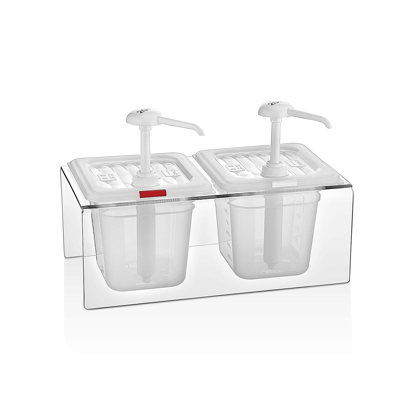 Дозатор для соуса 2 х GN1/6 h150мм 2л на подставке, полипропилен