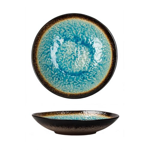 Салатник d240мм h50мм каменная керамика "Spider Silk-Blue"