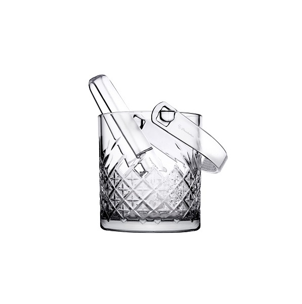 Ведерко для льда с щипцами стекло 1л d150мм