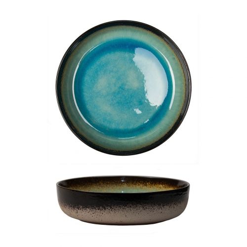 Салатник d245мм h63мм каменная керамика "Spider Silk-Blue"