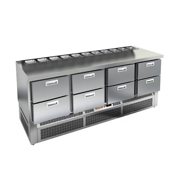 Стол холодильный для салатов SLE2-2222SN O (1/6) БЕЗ КРЫШКИ, 6 ящиков, н/ж