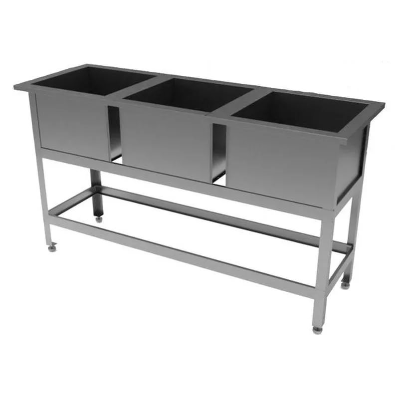 Ванна моечная 3-х секционная 1800х600х870 AISI 430