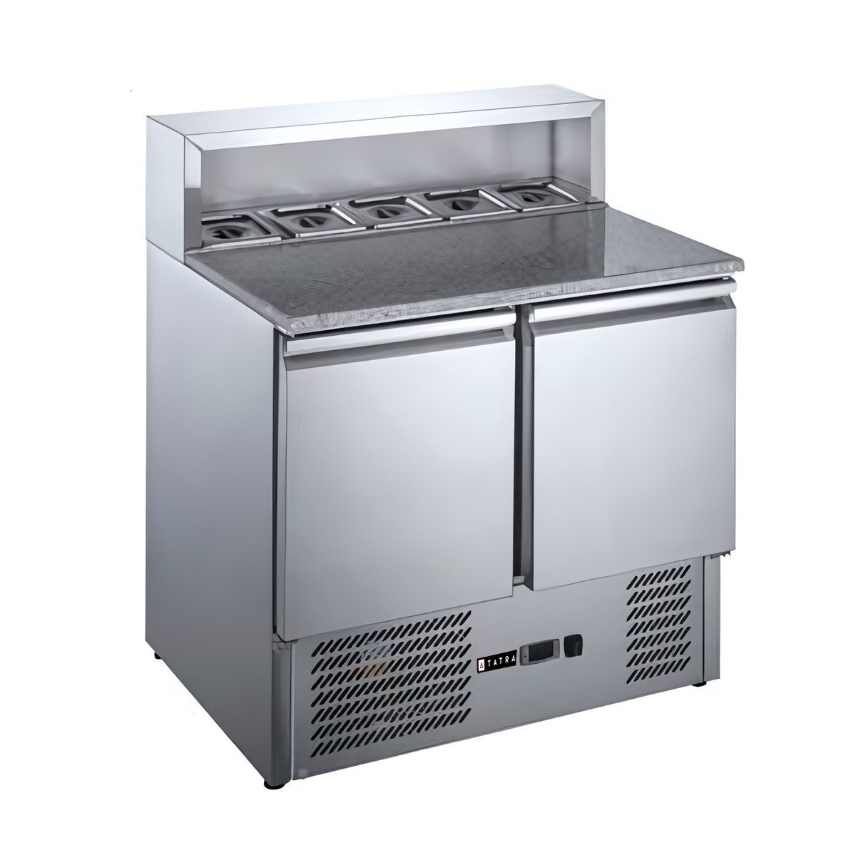 Стол холодильный для пиццы TATRA TPZGNL2 V ST каменная столешница, козырёк металлический