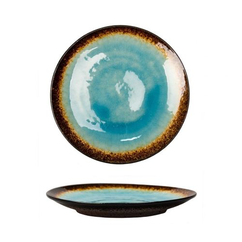 Тарелка d200мм каменная керамика "Spider Silk-Blue"