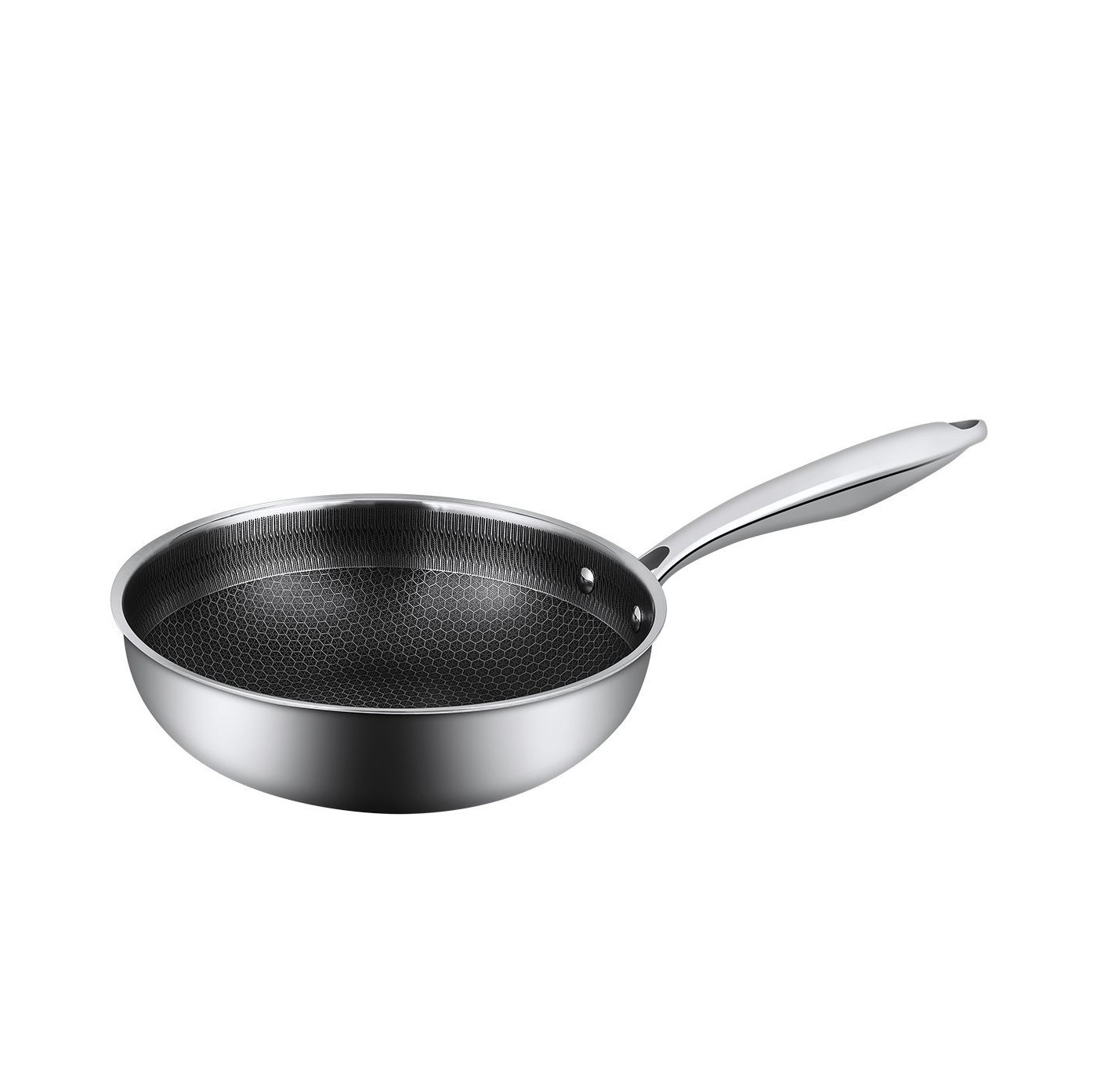 Сковорода Вок Wok d280мм h86мм нерж., антиприг. покрытие соты, индукция