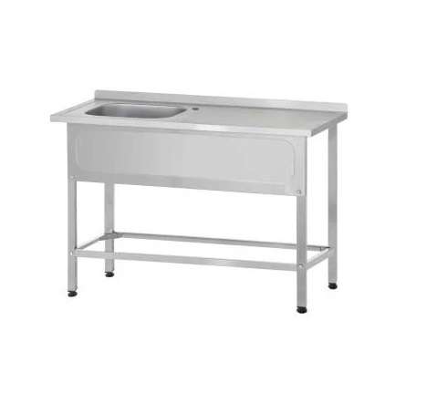 Ванна моечная со столом 1000х600х860мм с левой мойкой AISI 304 каркас на трубе