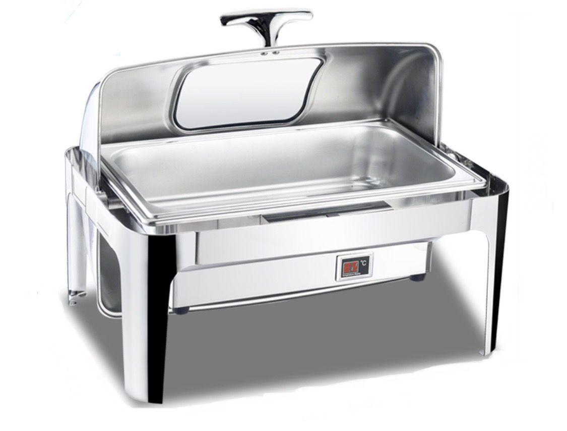 Мармит чафиндиш электрический 13,5л 1/1 крышка roll-top  с окном