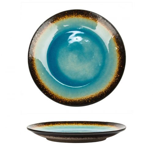 Тарелка d230мм каменная керамика "Spider Silk-Blue"