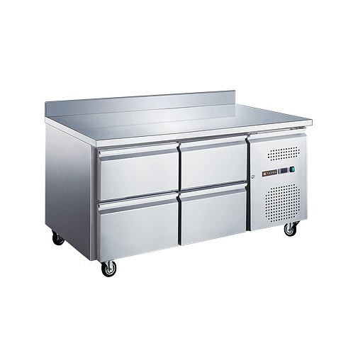 Стол холодильный TRTGND4 TN SB с бортом, 4 ящика, -2...+8