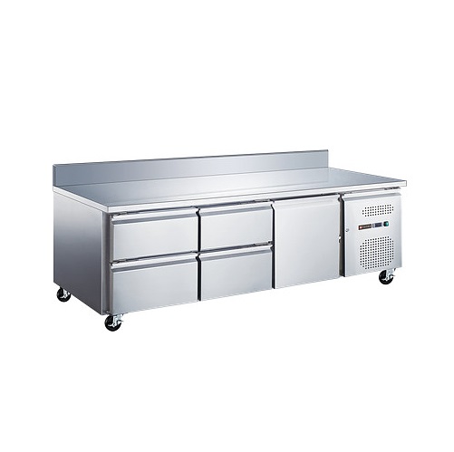 Стол холодильный TRTGN1D4 TN SB с бортом, 4 ящика 1 дверь, -2...+8