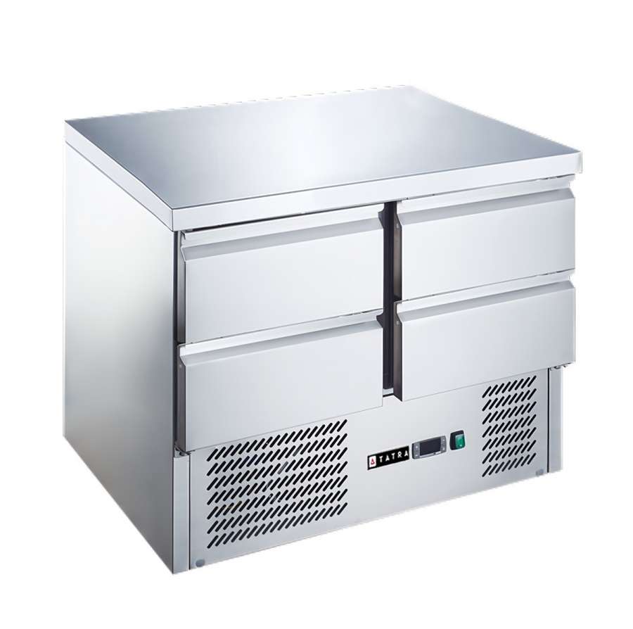 Стол холодильный TRTGNLD4 TN 900x700x876мм, без борта, 4 ящика, +2...+8°C