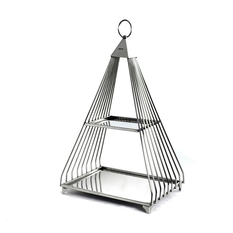 Этажерка 2-х ярусная 606х304х660мм нержавеющая сталь