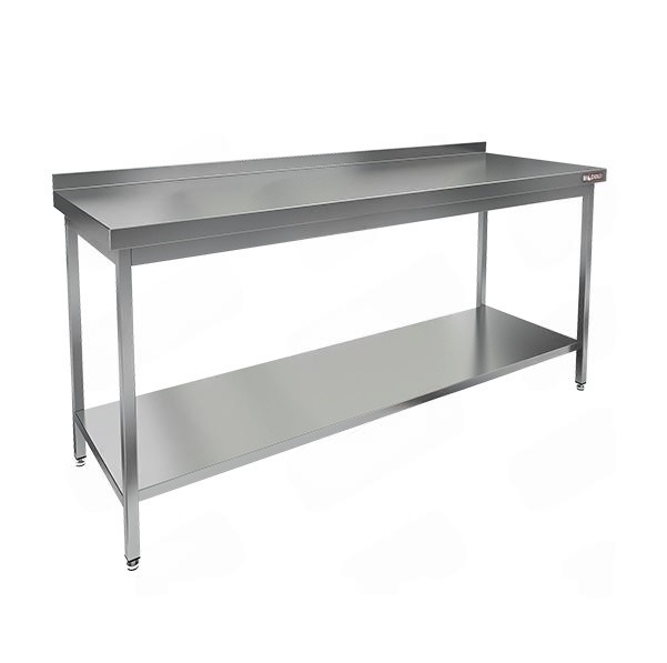 Стол разделочный 1800х700х850мм с бортом, полка нерж. сталь